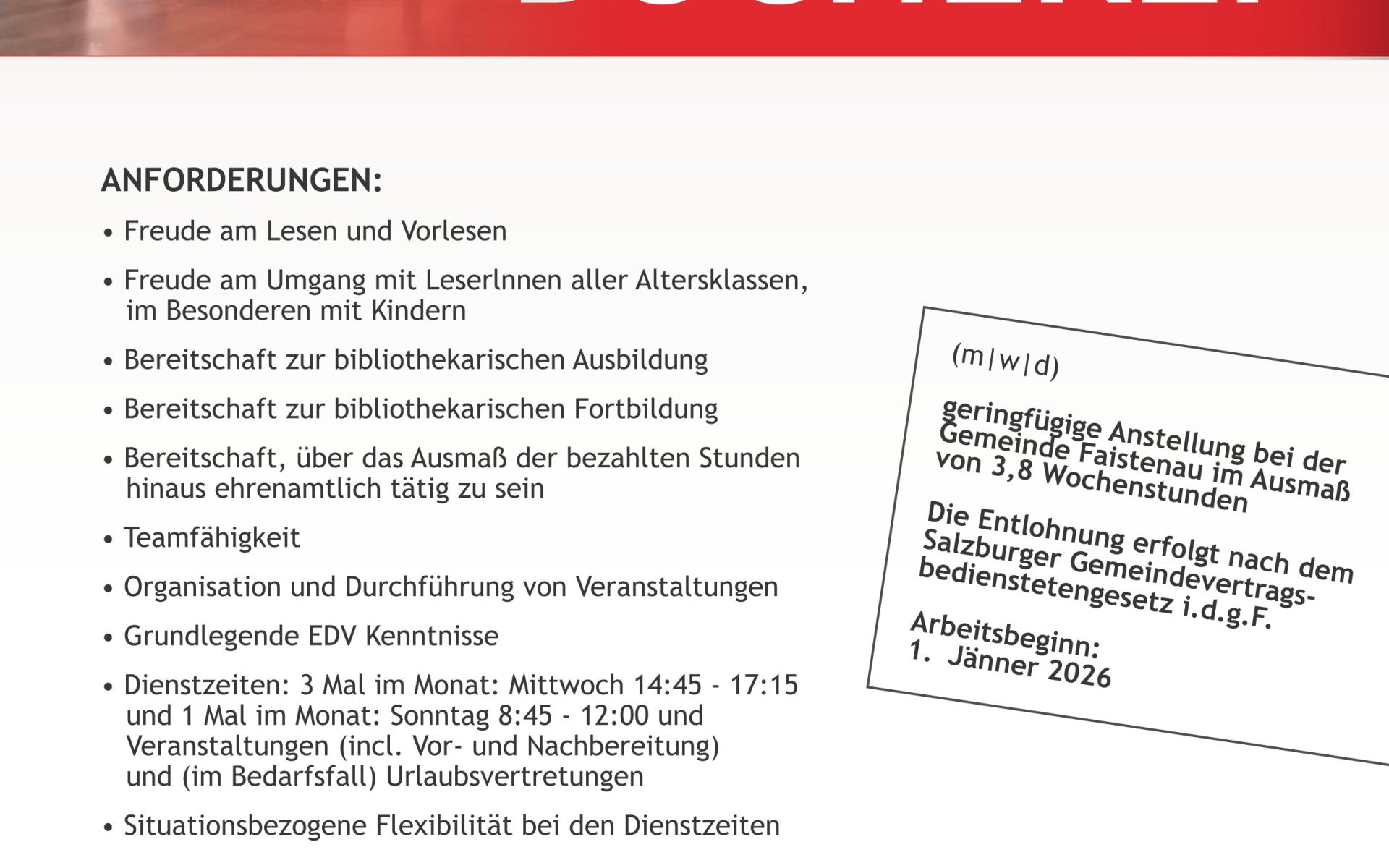 Stellenausschreibung